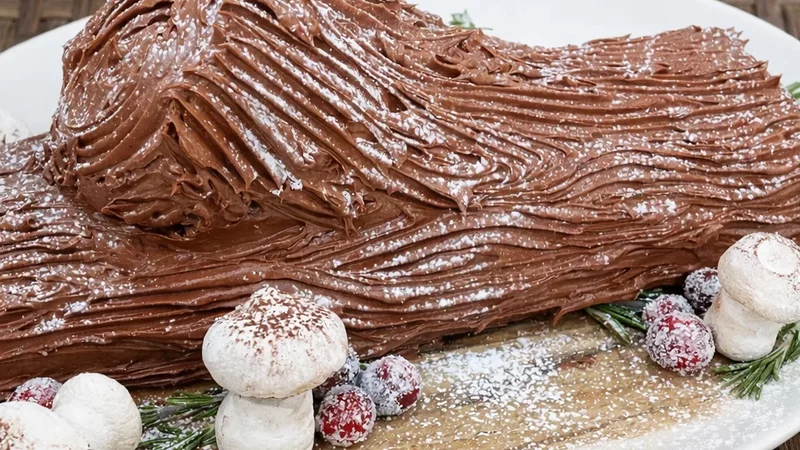 A Traditional Christmas Dessert Buche de Noel  Chef Jean-Pierre