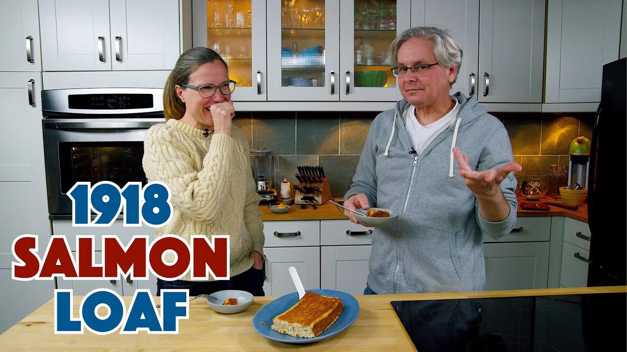 100 Year Old Recipe! 1918 Salmon Loaf Recipe - Old Cookbook Show - Glen And Friends Cooking
