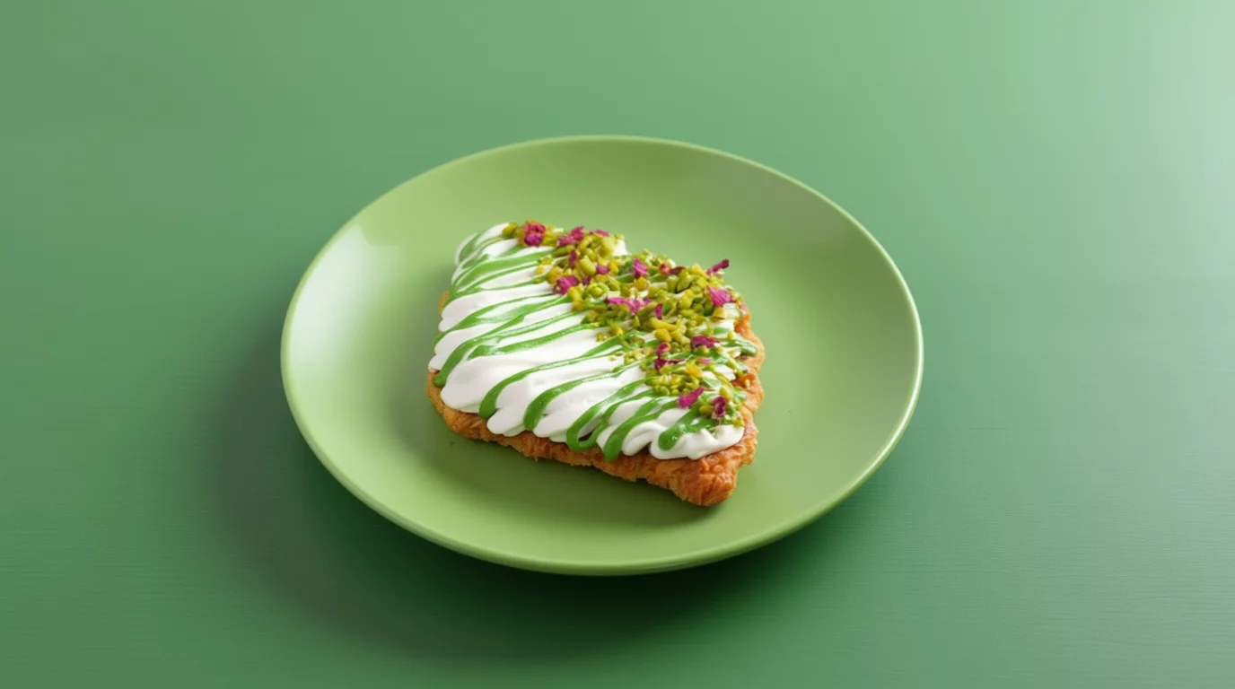 Viral Flat Croissants with Pistachio & Chocolate Dip Recipe by Food Fusion