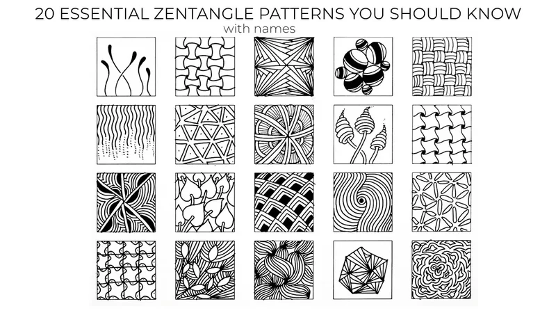 20 Essential Zentangle Patterns You Should Know  With Names