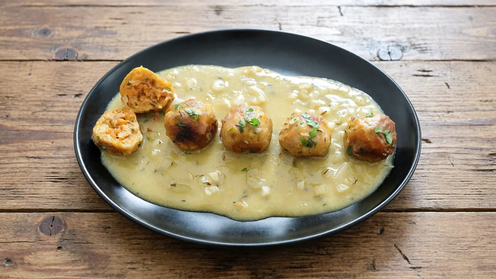 Irresistible Sweet Potato "Meatballs"  Spanish-Style in Onion Sauce