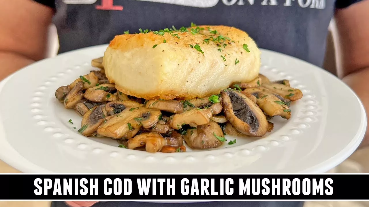 Spanish Cod with Garlic Mushrooms EASY One-Pan 20 Minute Recipe