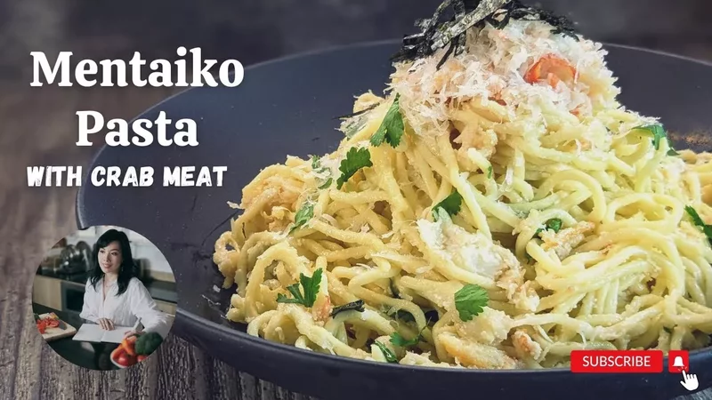 Mentaiko Pasta Recipe with Crab Meat Easy Japanese Recipes @mrs5cookbook
