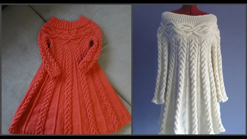 Вязаное платье спицами, в стиле "Шамони"_ Часть первая. Схема.knit dress