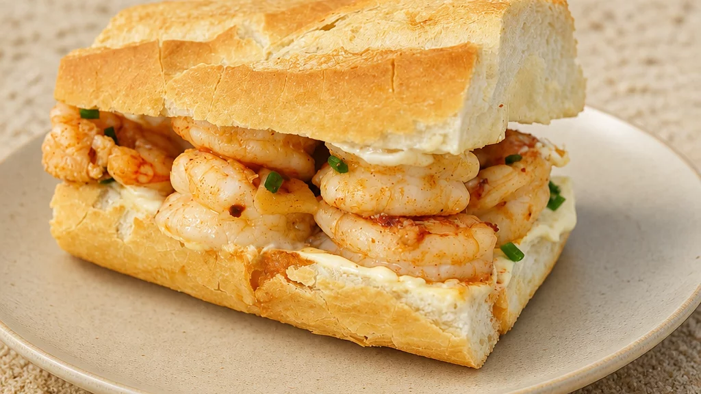 The Famous GARLIC SHRIMP Sandwich from Madrid  Bocadillo de Gambas