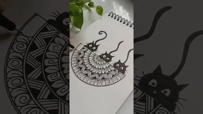 Cat mandala therapy  #shorts #art #trending #mandala #satisfying #viralvideo #ytshorts #asmr
