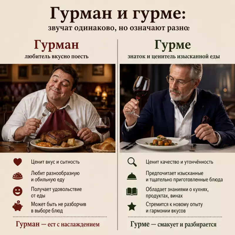 Гурман и гурме: звучат одинаково, но означают разное