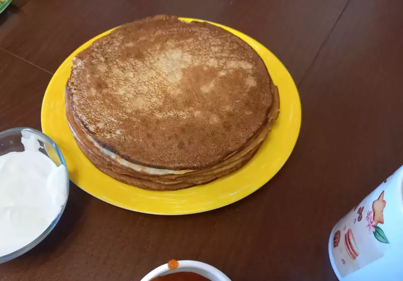 Тонкие блинчики на твороге