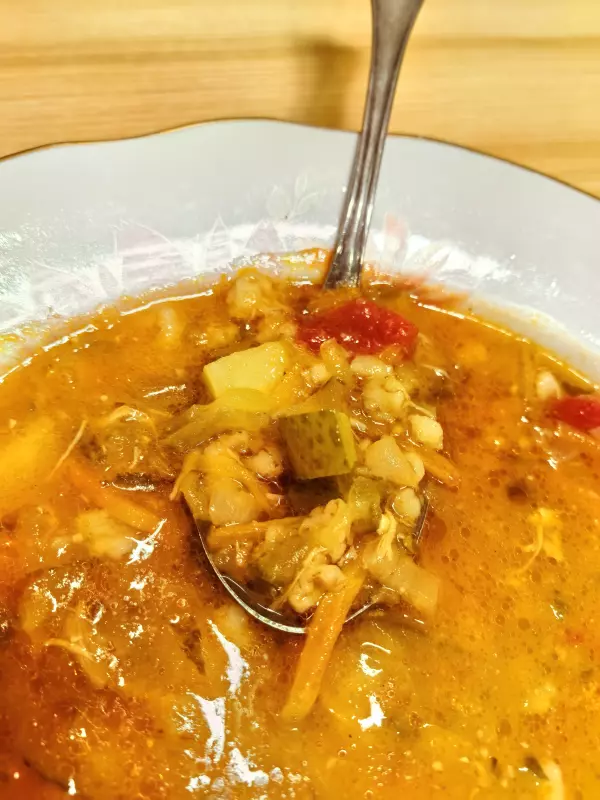 Рассольник на говяжьем бульоне