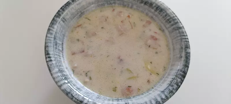 Картофельный суп с беконом и сыром