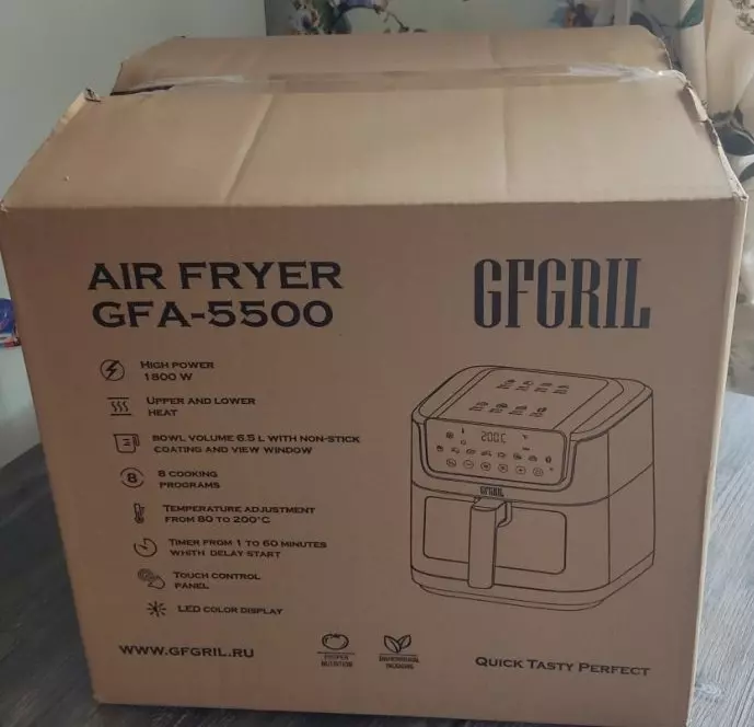 Аэрогриль Gfgril GFA-5500, 6,5 л, 2 ТЭНа (обзор)