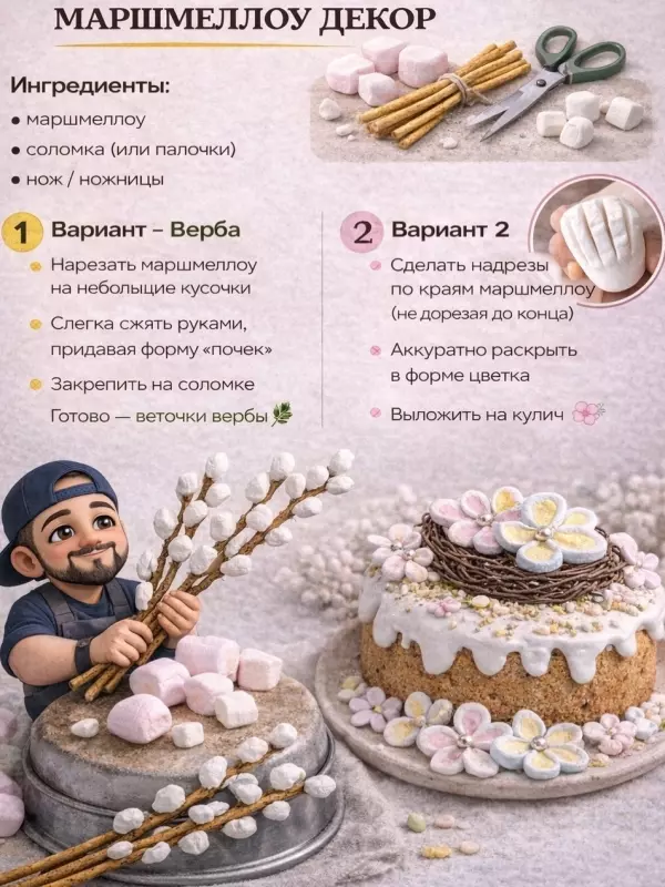 Примеры украшения куличей и пасхи