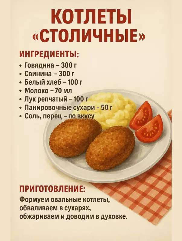 Кулинарная инфографика в рецептах