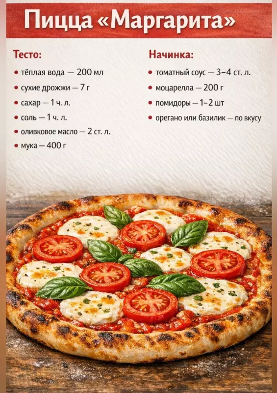 Кулинарная инфографика в рецептах