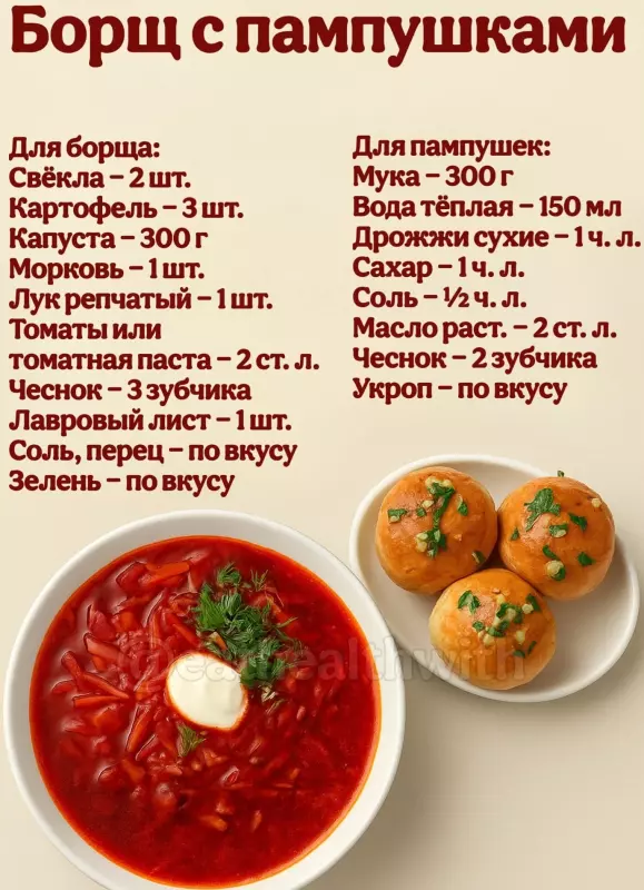 Кулинарная инфографика в рецептах