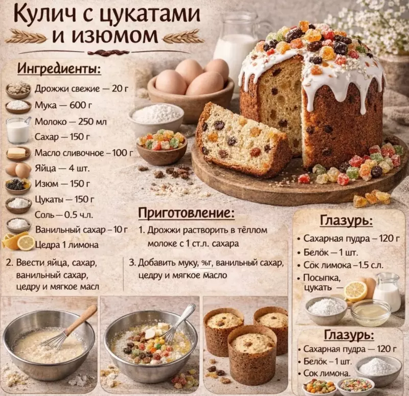 Кулинарная инфографика в рецептах