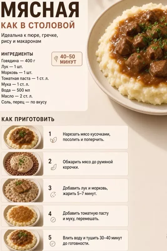 Кулинарная инфографика в рецептах